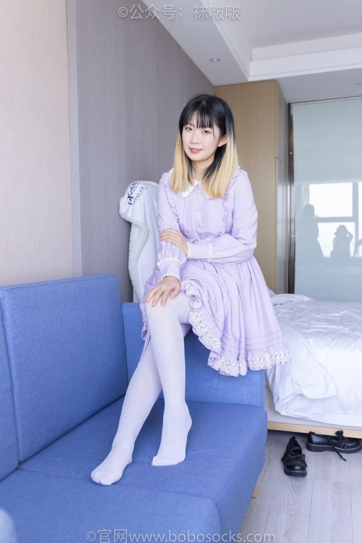 [BoBoSocks袜啵啵]NO.079 砂糖-皮鞋、厚白丝（花絮版） [140P]插图3